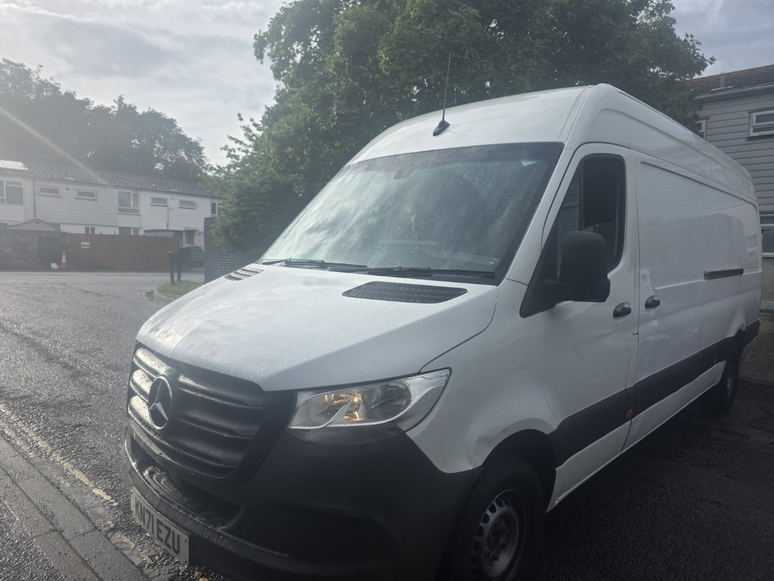 White Mercedes Sprinter LWB